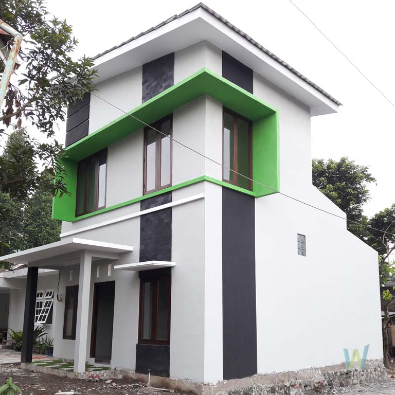 Rumah 2 Lantai Aksen Hijau di Jogja Cipta Arsita Winedar Kontraktor Jogja